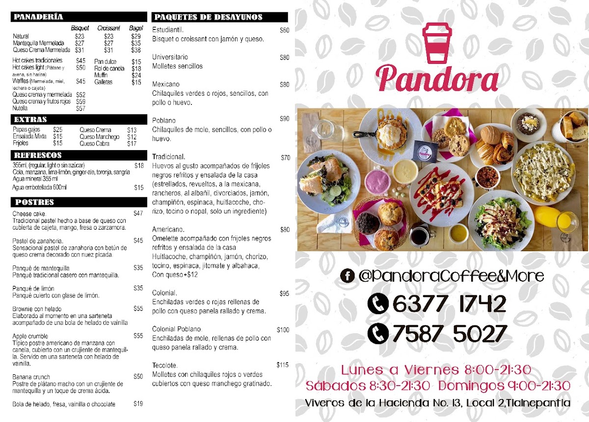 Pandora Coffee & More Viveros Menu - Image 2